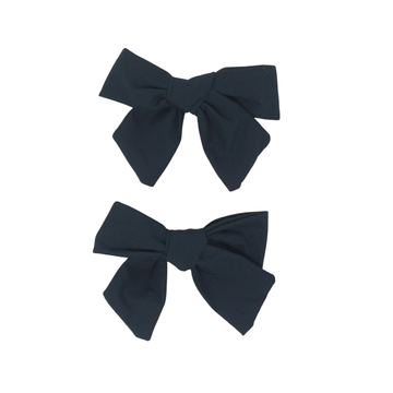 Bandeau Taffeta Winter Navy Mini Bow Clip Set (Final Sale)