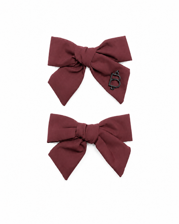 Bandeau Taffeta Winter Plum Mini Bow Clip Set (Final Sale)