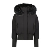 Scotch Bonnet Black Fur With White Tops Long Ribbed Cuffs Bomber Teen