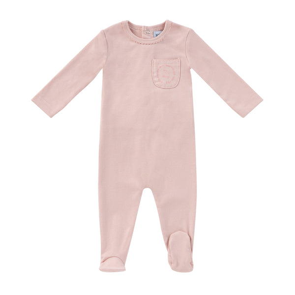 Kipp Baby Pink Embroidered Pocket Romper