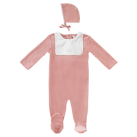 Kipp Baby Pink Bisous Footie & Bonnet Set