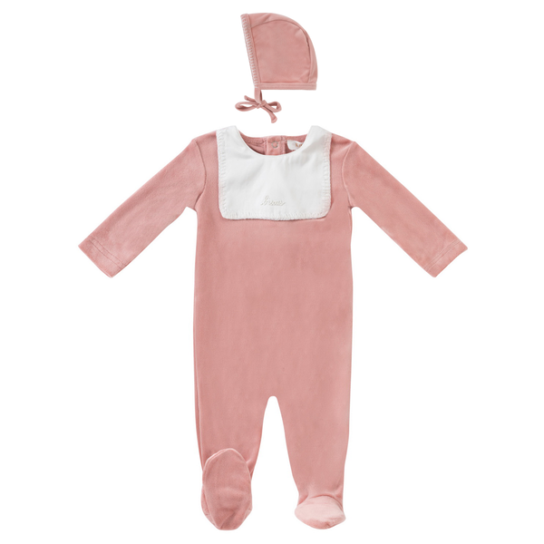 Kipp Baby Pink Bisous Footie & Bonnet Set