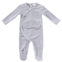 Kipp Baby Lt. Blue Pointelle Velour Footie