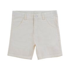 Kipp Off White Polished Cotton Shorts