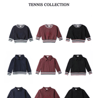 Anecdote Black Tennis Large Flocked Round Neck Sweatshirt