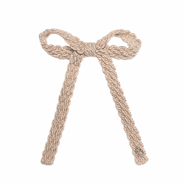 Bandeau Textured Wool Braid Beigy Pink Large Bow Clip (Final Sale)