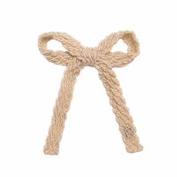 Bandeau Textured Wool Braid Beigy Pink Medium Bow Clip (Final Sale)
