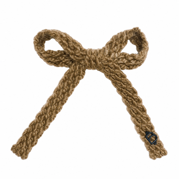 Bandeau Textured Wool Braid Brown Medium Bow Clip (Final Sale)