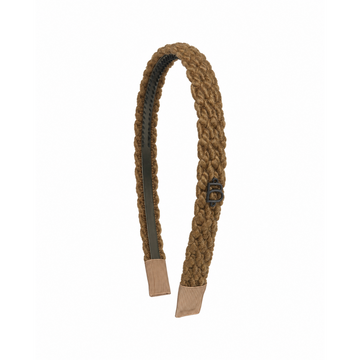 Bandeau Textured Wool Braid Brown Thin Flat Headband (Final Sale)