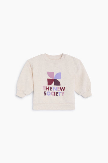 The New Society Logo Baby Sweatshirt Whisper White Melange