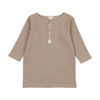 Analogie By Lil Legs Three Quarter Sleeve Henley Taupe