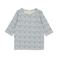 Analogie By Lil Legs Three Quarter Sleeve Tee Blue Floral