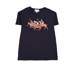 Bopop Navy Horse - Short Sleeve Tee (Horse Emblem) TR158