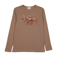 Bopop Tan Horse - Long Sleeve Tee (Horse Emblem) TR164