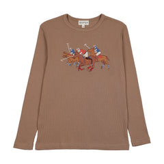 Bopop Tan Horse - Long Sleeve Tee (Horse Emblem) TR164