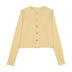 Bopop Pale Yellow Girls Cardigan