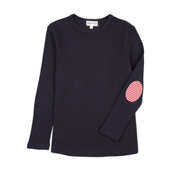 Bopop Pinstripe Patch navy- Girls Tee Shirts TR242