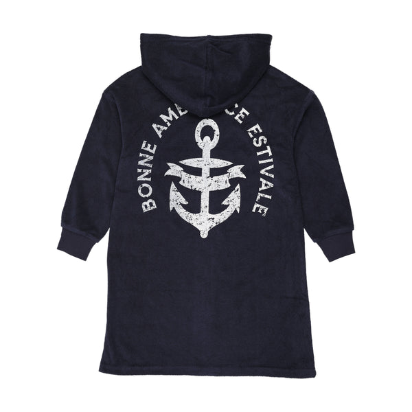 Bopop Navy Terry Zip Up - Anchor (Swimwear)