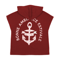 Bopop Red Terry Poncho - Anchor (Swimwear)