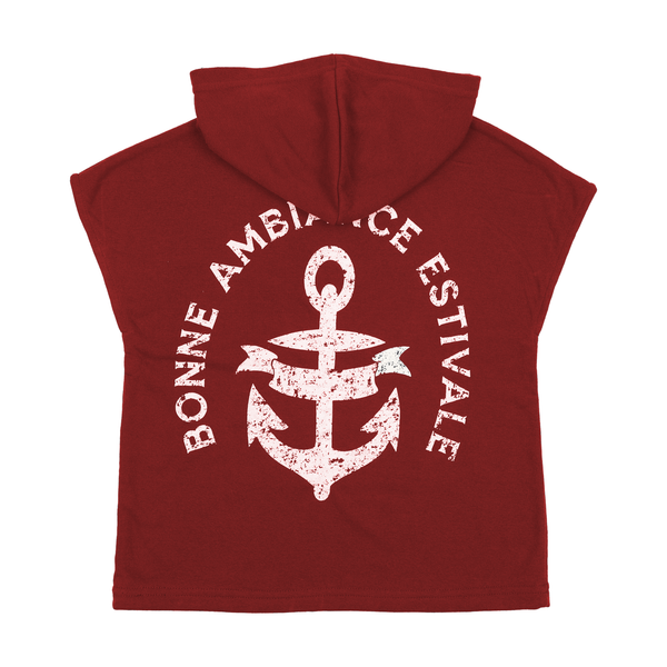 Bopop Red Terry Poncho - Anchor (Swimwear)