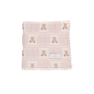 Bebe Organic Teddy Blanket - Mauve Teddy Patchwork