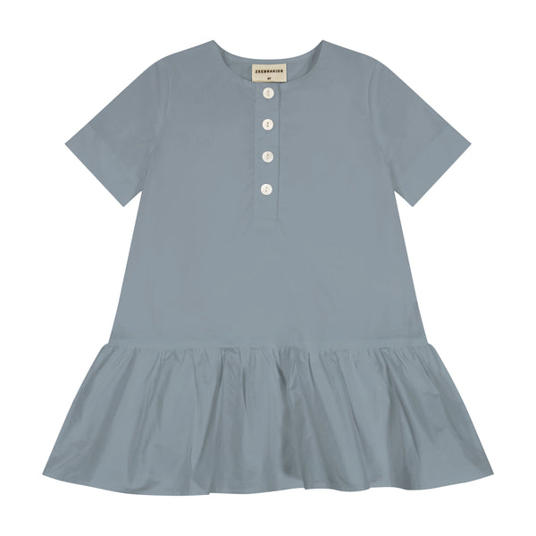 Zeebra Kids French Blue Tiered Shirt Short Sleeved Dress