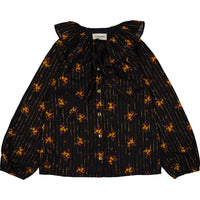 Louis Louise Black Tunic Angele Stripe Lurex Romantic Flower