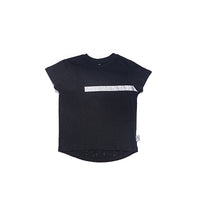 Nasha Black Long Sleeve T-shirt With White Stripe