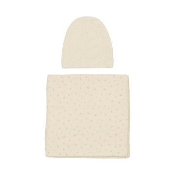 LILETTE  BY LIL LEGS  BY LIL LEGS CREAM/TAUPE TWIG SWADDLE SET