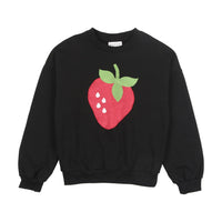 Bopop Sweatshirts Black Strawberry Sweatshirt