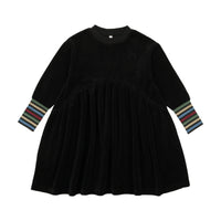 Analogie By Lil Legs Velour Dress Black