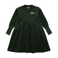 Analogie By Lil Legs Velour Dress Green