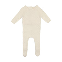 Lilette By Lil Legs Vintage Knit Footie eCRU
