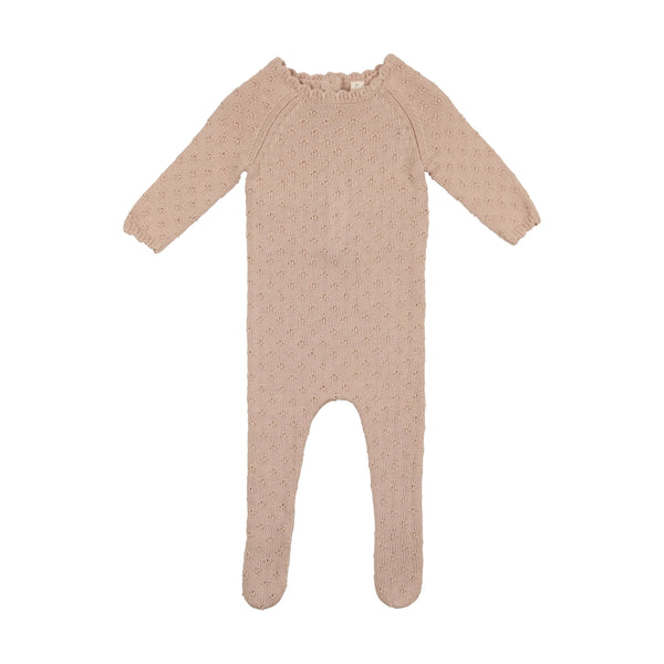 Lilette By Lil Legs Vintage Knit Footie Petal