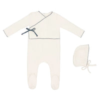 Mini Label Boy Classic Velour Kimono Footie and Hat