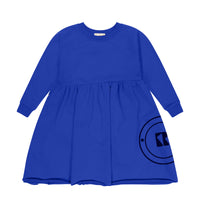 Retrokid Cobalt Velour Stamped Slanted Twirl Dress