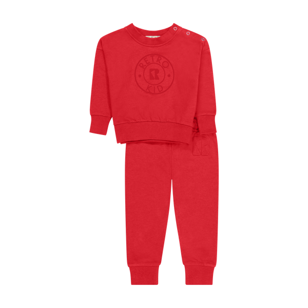 Retrokid Scarlett Velour Stamped Sweatshirt Set (Top + Pants)