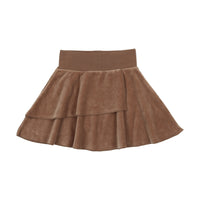 Analogie by Lil Legs Velour Layered Skirt Camel