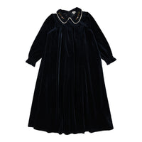 Lil Legs Velour Collar Maxi Navy