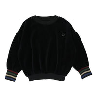 Analogie By Lil Legs Velour Sweatshirt Girl Black Girl