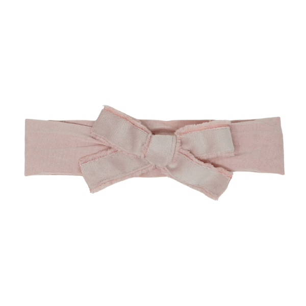 Bandeau Soft Pink Baby Modal Band Velvet with Frayed Edge ( FINAL SALE )