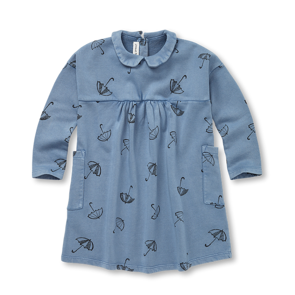 Sproet & Sprout Blue Shadow Dress Collar Parapluie Print