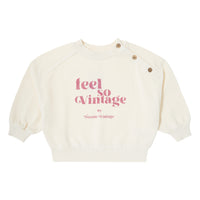 Tocoto Vintage Off White Sweatshirt " Feel So Vintage "