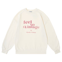 Tocoto Vintage Off White Sweatshirt " Feel So Vintage "