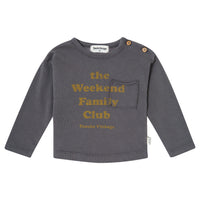 Tocoto Vintage Dark Grey T-Shirt " The Weekend Family Club"