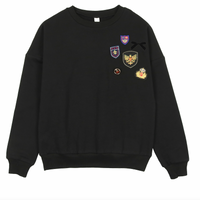 Bopop Black Badge Girl Sweatshirt With Velvet Bow