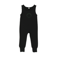 Bopop Black Denim Embroidered Overalls