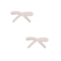 Le Enfant White Knit Mini Bows 2 pack- FINAL SALE