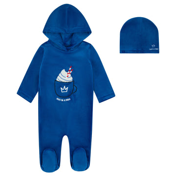 Miss Mini Whipped Hooded Boy Romper + Beanie