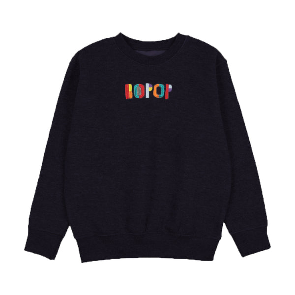 Bopop Navy Bopop Letter Sweatshirt